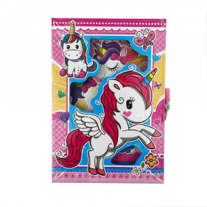 Agenda Diario Con Candado Unicornio Para Niña