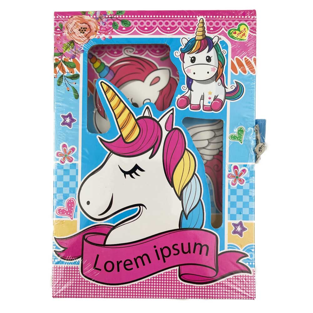 Unicornio Diario Niña Con Candado + Llave Juguetería