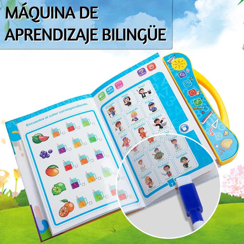 Libro didactico de aprendizaje en español e ingles con sonido.