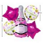 Bouquet x5 de champaña rosada feliz cumpleaños