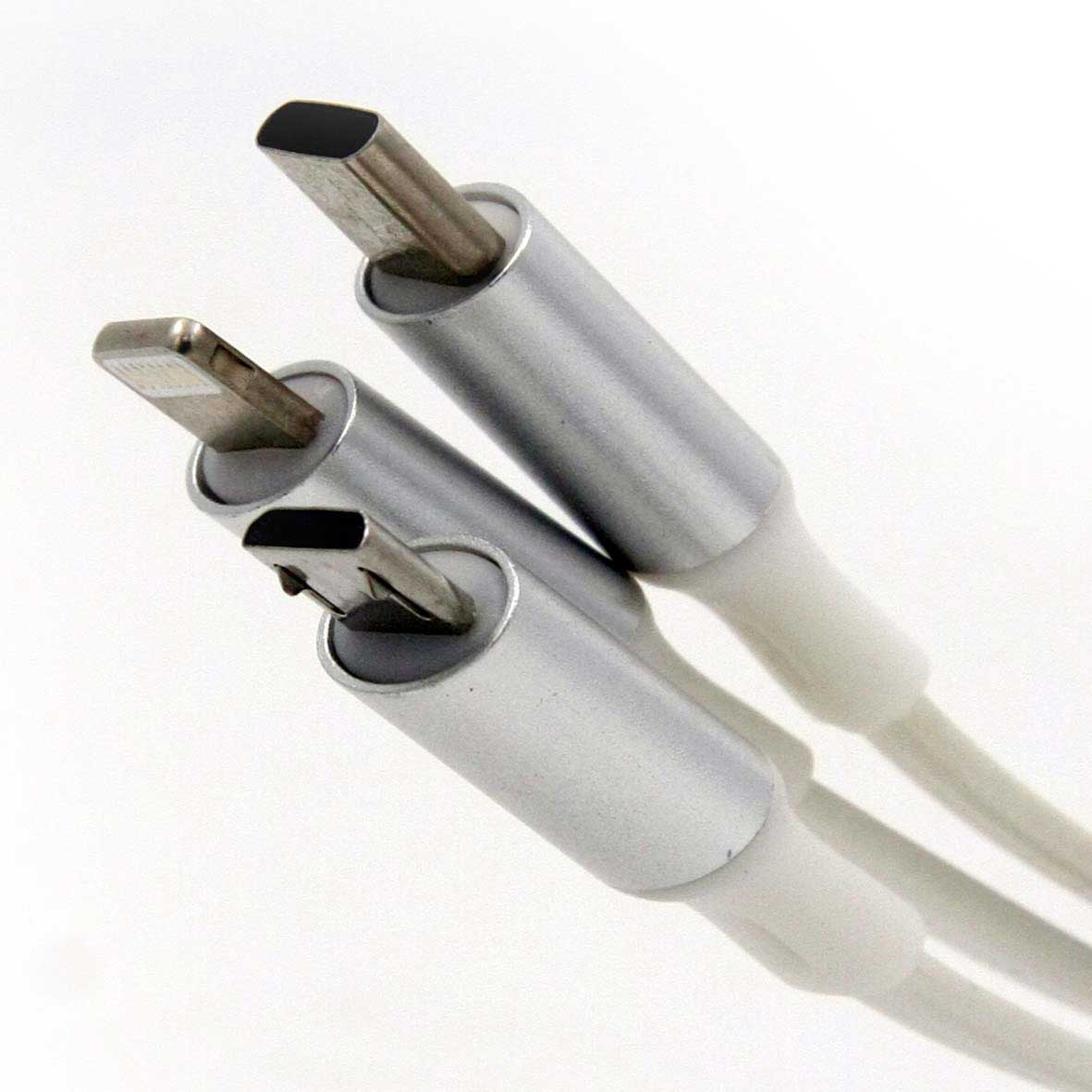 Cable USB retráctil 3 en 1 Tipo C, Universal y Iphone.