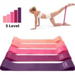 Kit Bandas Elásticas X5 Color Rosa De Entrenamiento con 5 niveles de resistencia