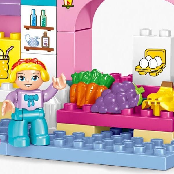 Supermercado Didáctico Armable De 68 Fichas de Lego