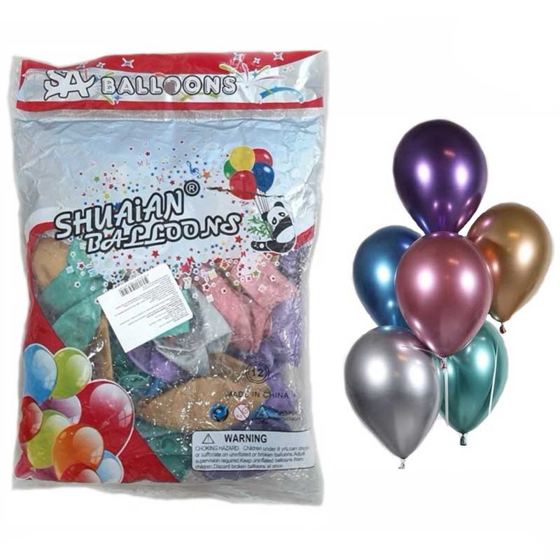 Globos cromadas espejo metalizada X50 en Látex