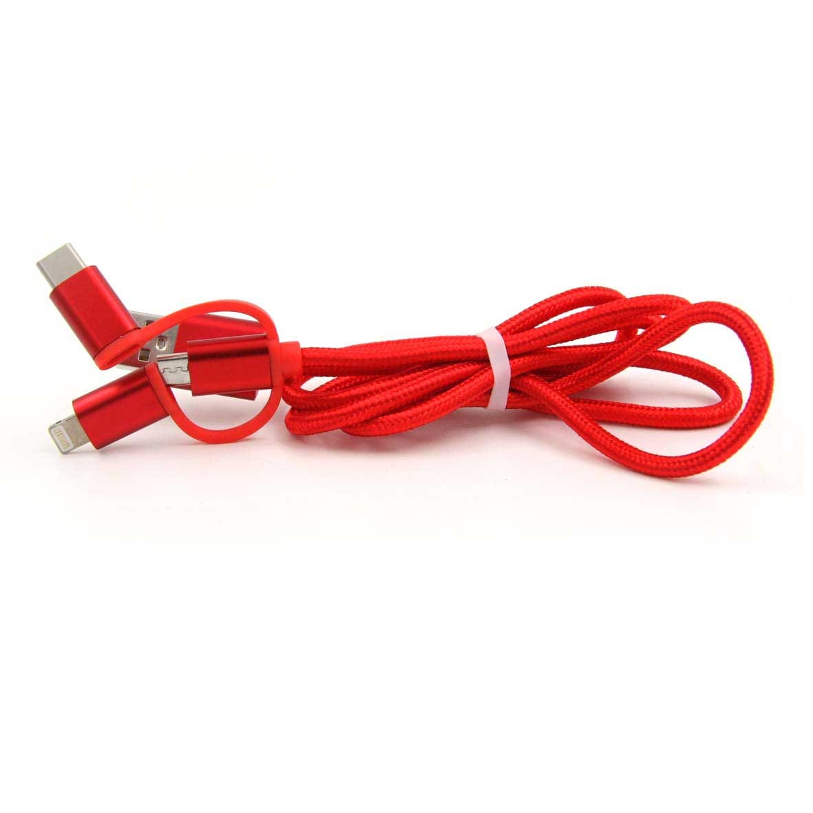 Cable USB 3 en 1 para Carga y Transferencia de Datos iOS/Android