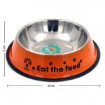 Plato Comedero de 25cm En Acero Inoxidable Antideslizante para Perros y gatos