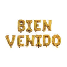 Globos letras bienvenido