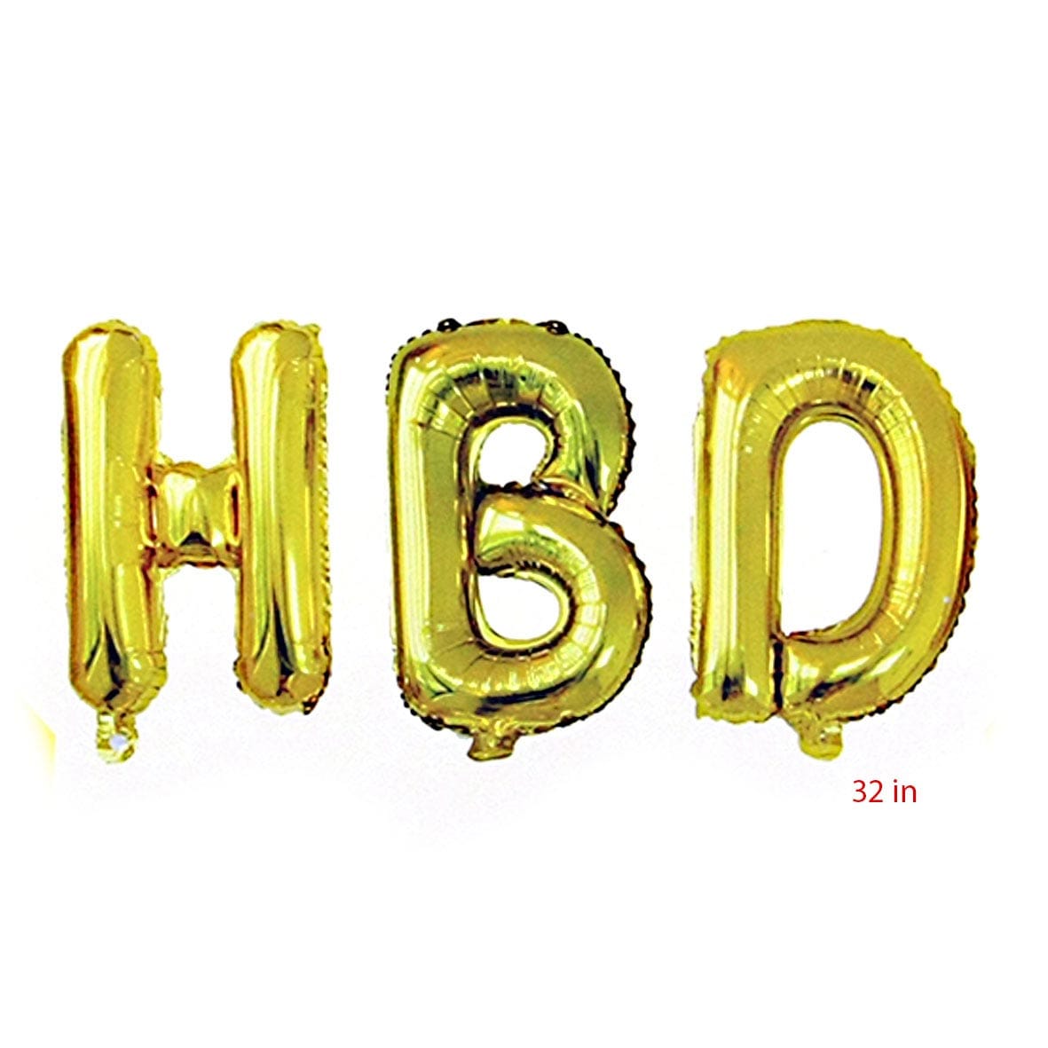 Globos Letras HBD Metalizadas 32 Pulgadas (Happy BirthDay)