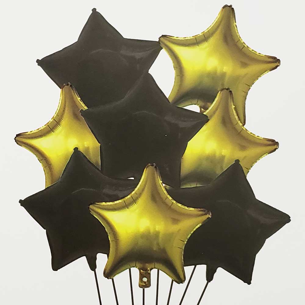 Bouquet De X8 Estrellas Metalizadas De 18 Pulgadas