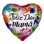 Globo Metalizado Feliz Día Mamá Con Forma De Corazón De 18 Pulgadas