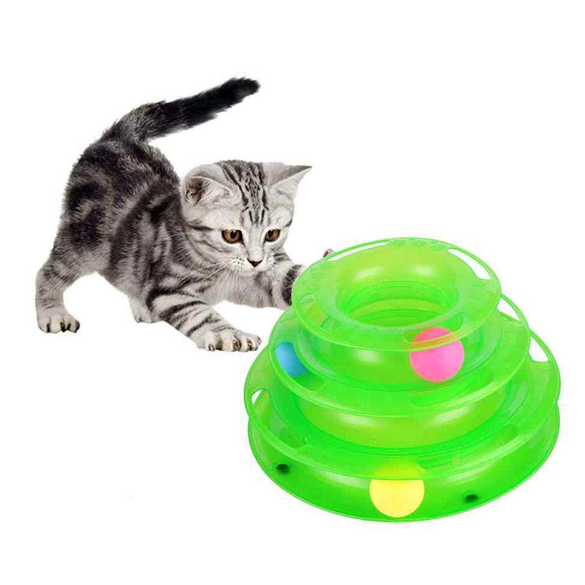 Juguete interactivo para gato -Espiral de 3 niveles