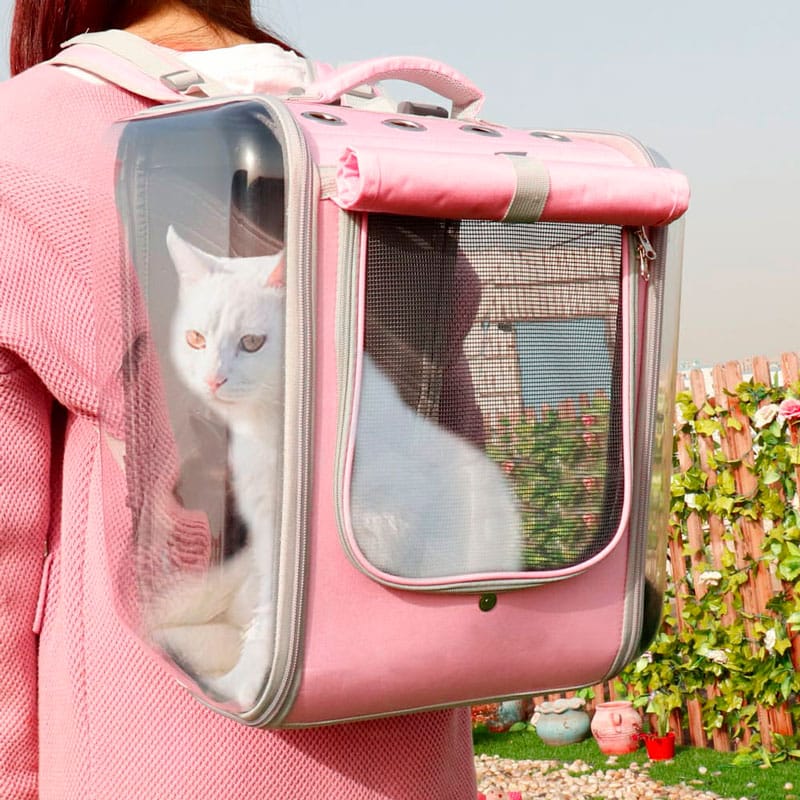 Bolso para trasladar gatos y perros pequeños - Con malla