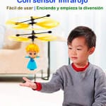 Drene  Helicóptero Con Sensor Infrarrojo Operado A Mano Recargable Con USB,  Elsa Frozen - Azul