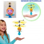 Drene  Helicóptero Con Sensor Infrarrojo Operado A Mano Recargable Con USB,  Elsa Frozen - Azul