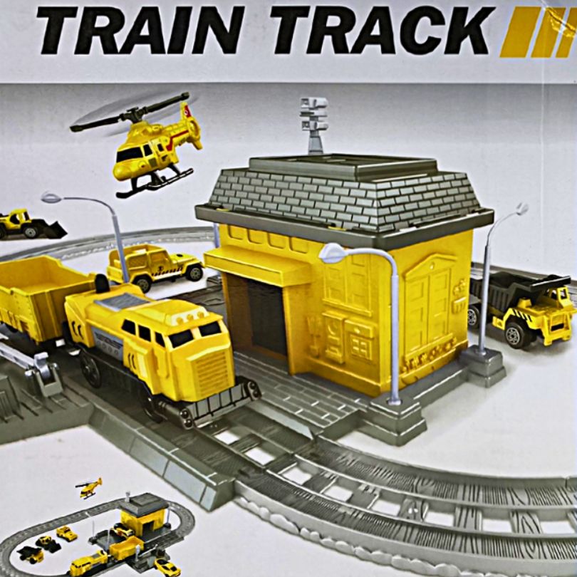 PISTA DE TREN CONSTRUCCION CON ACCESORIOS.