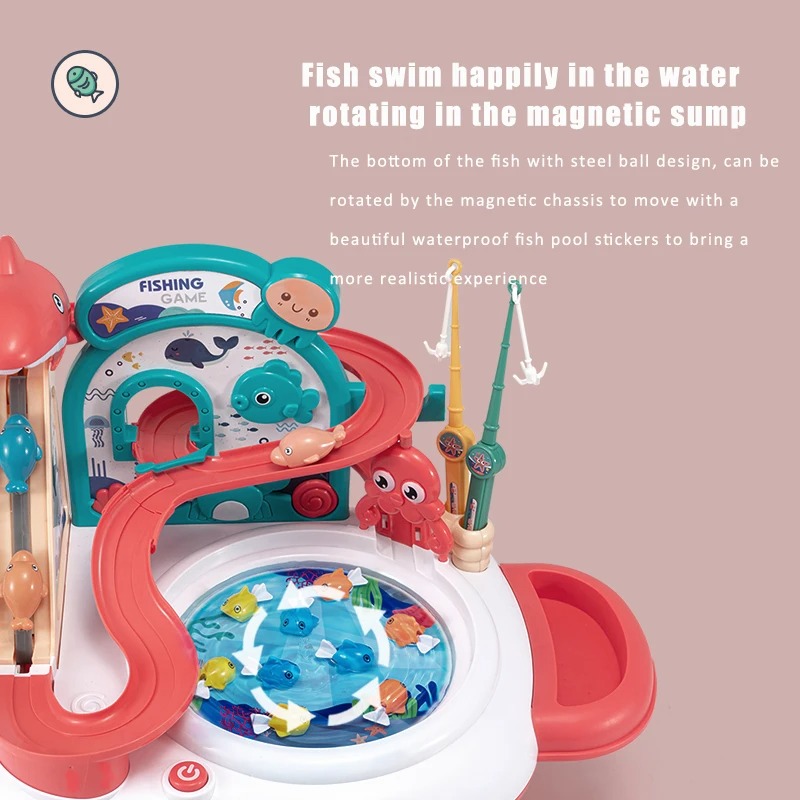 Juego eléctrico de pesca multifuncionales para niños y niñas