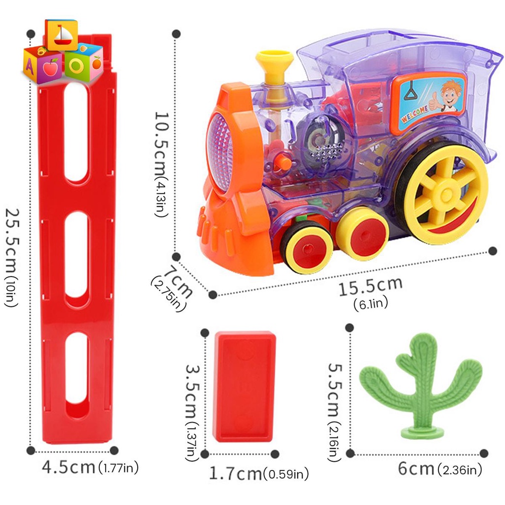 Tren Bloque de Dominó para Niños: ¡Diversión Eléctrica con Luces y Música!