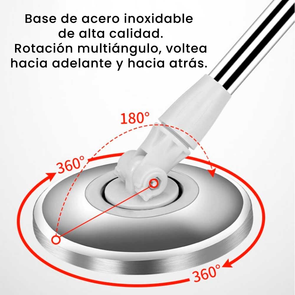 NUEVO TRAPERO MÁGICO QUE LIMPIA EN SEGUNDOS + 4 Mopas GRATIS! Centrífuga y base del trapero en acero inoxidable.